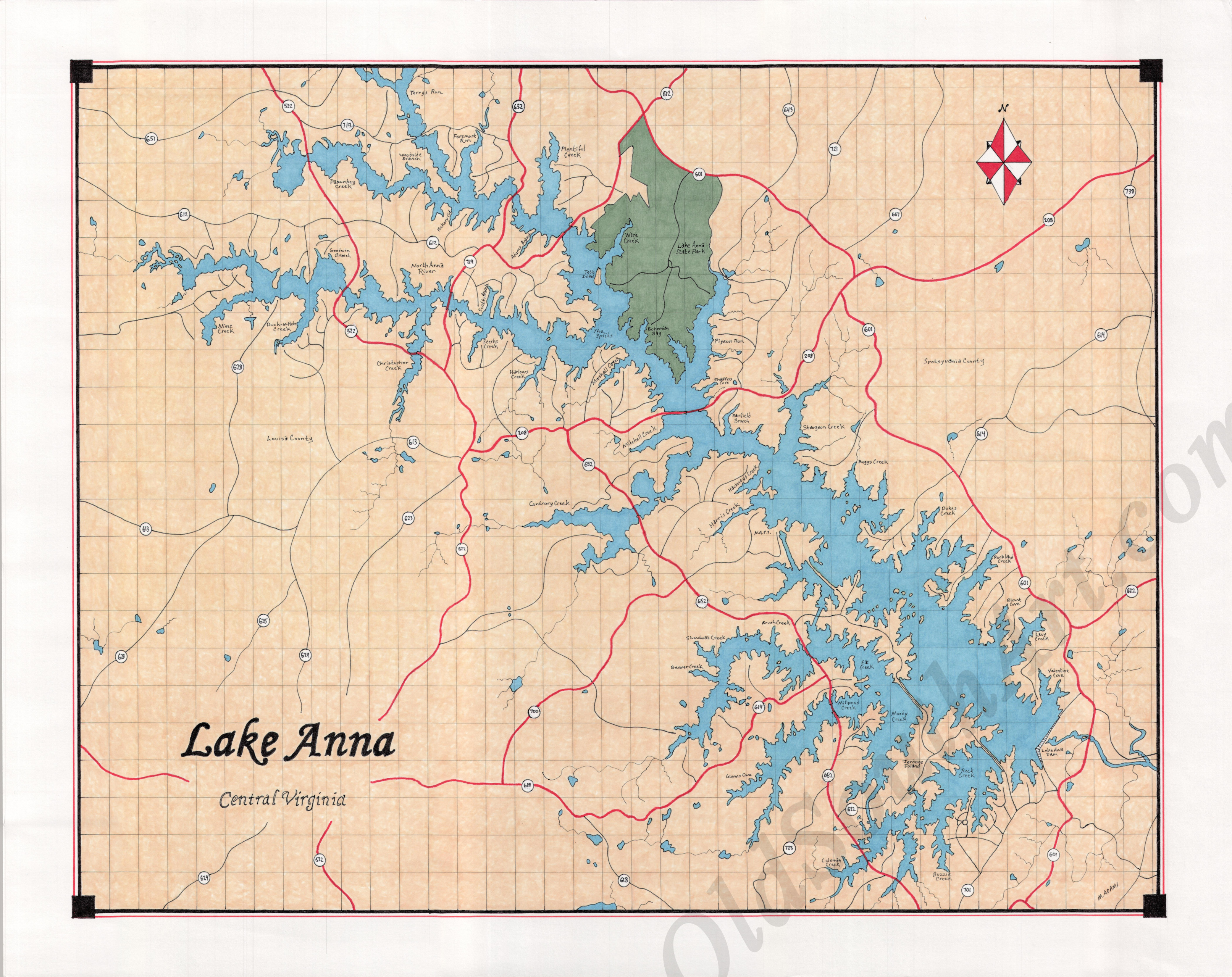 Lake Anna Map